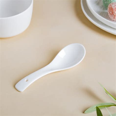 Serena Ceramic Soup Spoon White