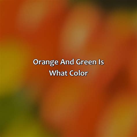 Orange And Green Is What Color - colorscombo.com