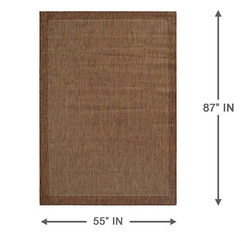 Light Brown Border Sisal Indoor & Outdoor Area Rug, 5X7 | At Home