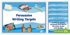 Persuasive Writing Objectives Poster - CfE - Twinkl
