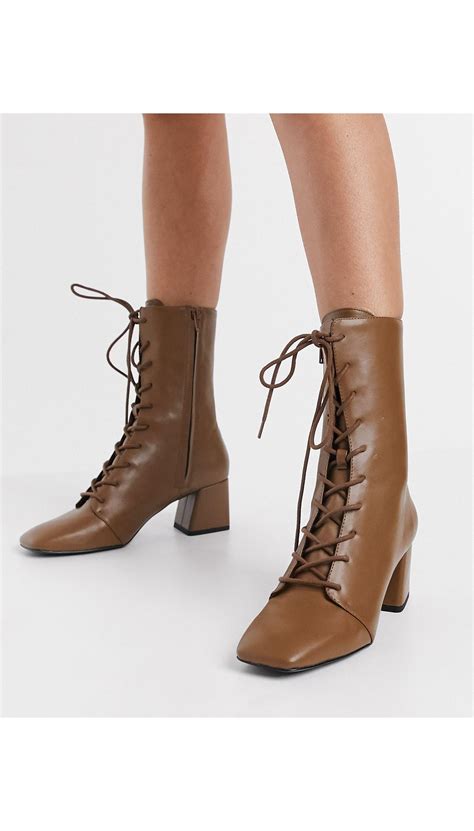Lace Up Boots For Women With Heel