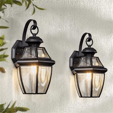 MSTETO Outdoor Wall Light Fixtures Set of Two, Modern Matte Black ...