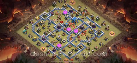 Best Anti 3 Stars War Base TH12 with Link, Anti Air / Electro Dragon ...