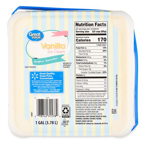 Great Value Vanilla Ice Cream, 1 gal Plastic Tub India | Ubuy