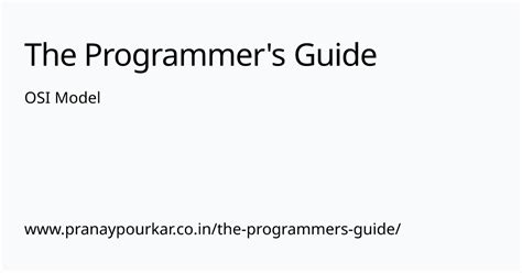 OSI Model | The Programmer's Guide