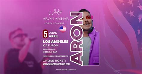 ARON AFSHAR Live in Los Angeles , Los Angeles, California, USA, 5 April ...