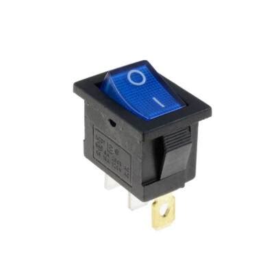 KCD1 Black Blue Illuminated On/Off Switch 3 Pin Motorobit - Motorobit.com