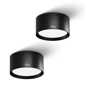 Murphy 3W LED Disc Surface Light Black Finish | Warm White 3000K | Up ...