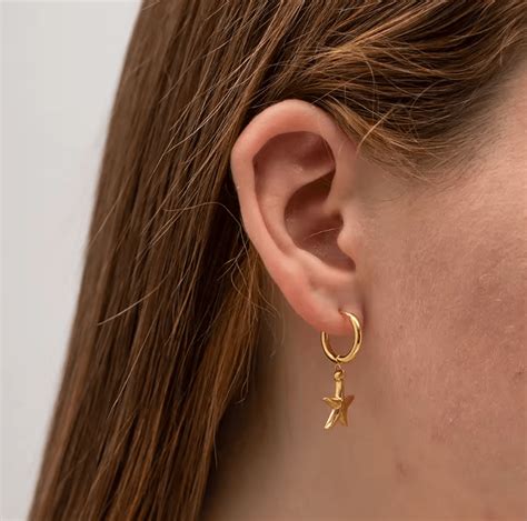 Sea Star Hanging Hoop Earring – Dimplery