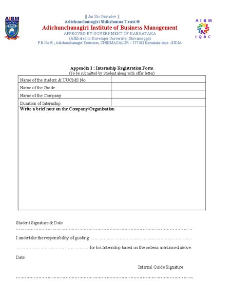 Registratiion form-1 - I want report of internship - || Jai Sri Gurudev ...