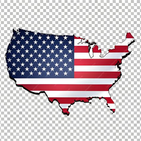 USA map and color USA flag on transparent background | Premium AI ...