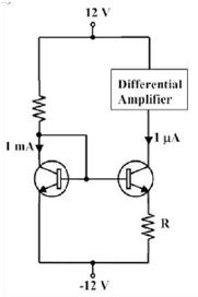 The circuit shown in the figure uses matched transistors with a thermal ...