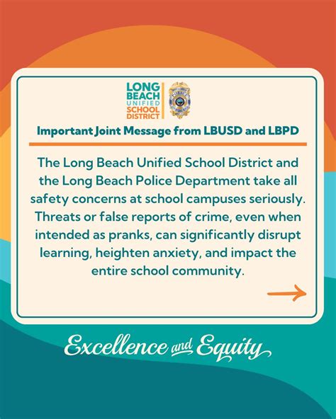 🏫Important Joint Message from LBUSD and LBPD 🚔 The Long Beach Unified ...