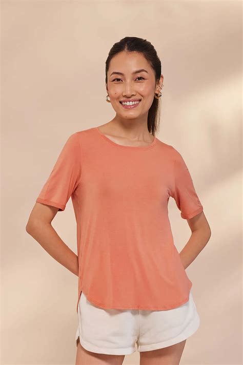 Shop Peach basic t-shirt for women Online | Soft & Comfortable Clothing ...