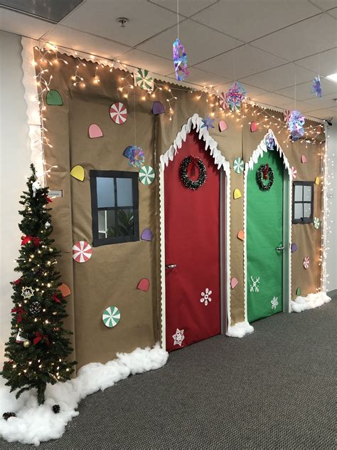 Gingerbread House Door Decorating | Christmas Office Decorations