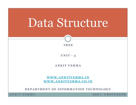 DS Unit-3 data structures - Data Structure T R E E A N K I T V E R M A ...