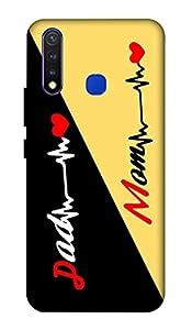 NDCOM for VIVO U20 Back Cover Mom Dad Yellow Black Printed Hard Case ...