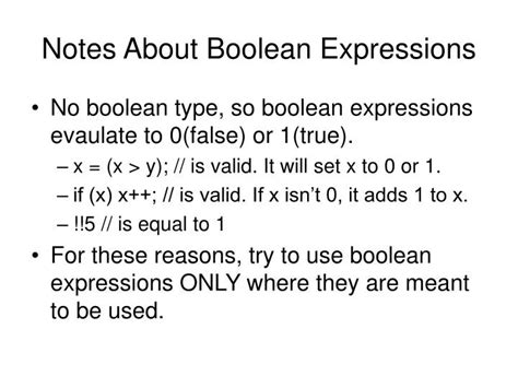 PPT - Notes About Boolean Expressions PowerPoint Presentation, free ...