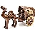 Buy Two Moustaches Brass Covered Village Bullock Cart Showpiece Replica ...