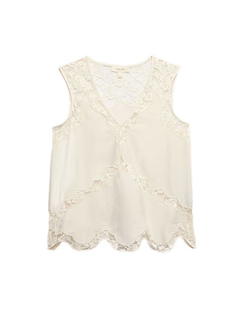 Buy Satin Lace Scallop Trim Cami Top at Marks & Spencer