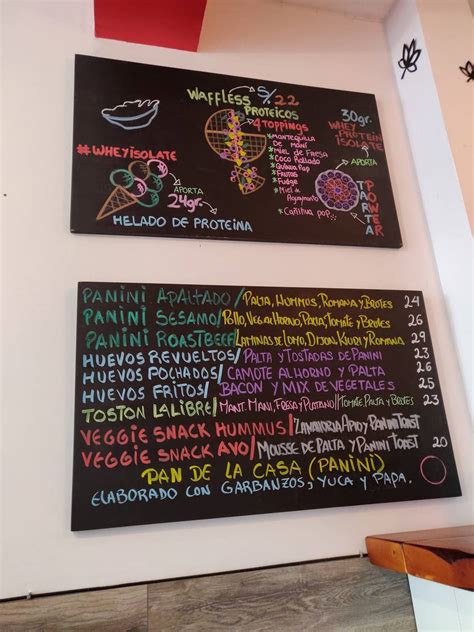 Menu at Lalibre Gluten Free Bakery & Proteinas, Peru