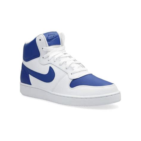 Buy Nike Men's Ebernon Mid White/Blue Leather Basketball Shoes -7 UK ...