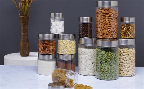 Buy KOLORR Classic Plastic Pet Jar Kitchen Storage Organiser Containers ...