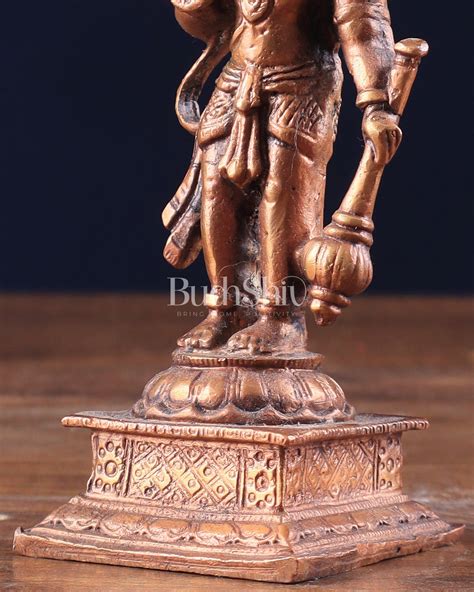 Buy Pure Copper Standing Panchmukhi Hanuman Idol 4.5" - Budhshiv.com