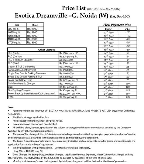 Exotica Dreamville updated price list of 2015