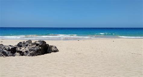 beach, blue sky, blue water, sand beach, sea, volcano rock, white sand ...