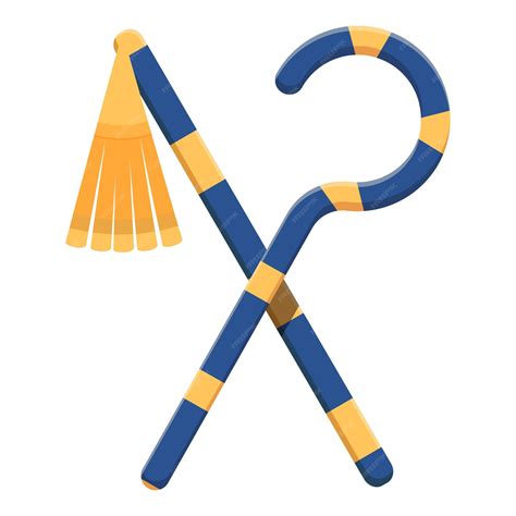 Premium Vector | Cartoon crook and flail ancient egyptian symbols