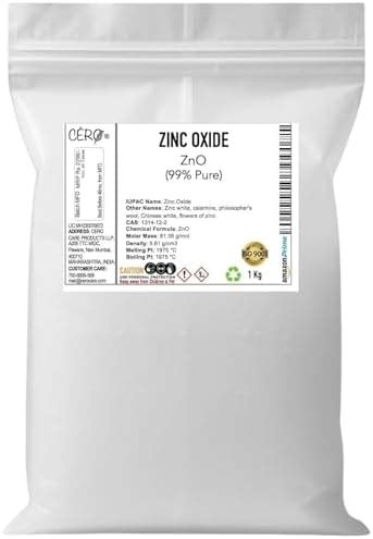 CERO ® ZINC OXIDE 99% Pure [ZnO] CAS: 1314-12-2 (1 Kg) : Amazon.in ...