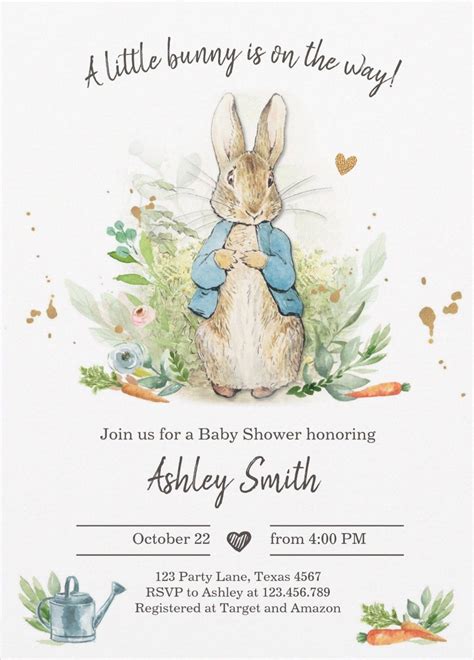 Peter Rabbit Invite Template - Ark for Kids