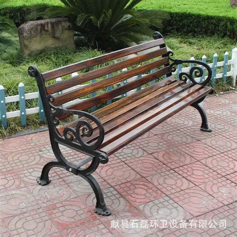 户外园林椅座椅长条椅子广场休闲椅 铸铁椅子脚座椅 塑木铁艺长椅-阿里巴巴