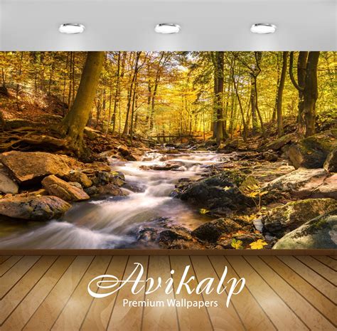 Avikalp Exclusive Awi4767 Fall Foliage Waterfall Nature Mountain Full ...