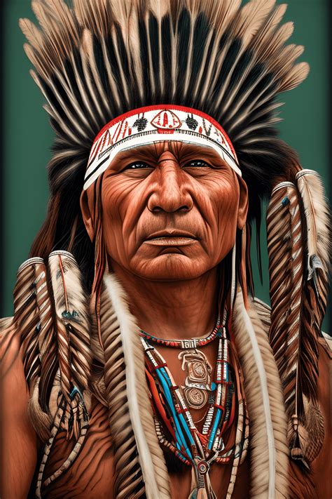 Cherokee Indian Chief Hyper Realistic and Intricate Detail · Creative ...
