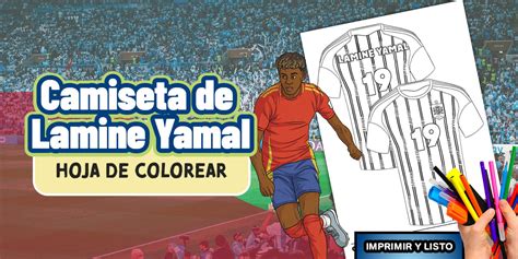 Hoja de colorear: Camiseta de Lamine Yamal