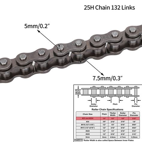 Bike Chain Link Dimensions