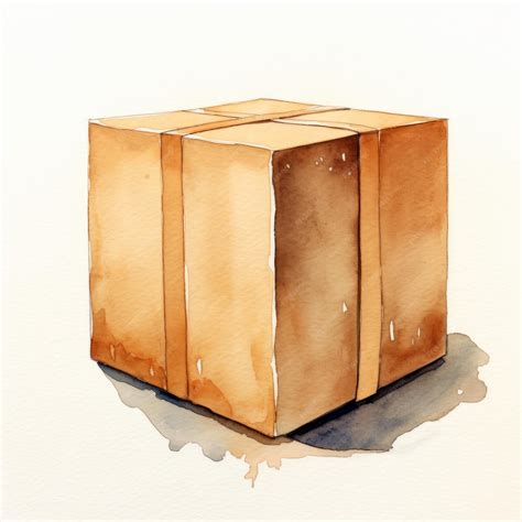 Watercolor drawing of a carton on plain white background | Premium AI ...