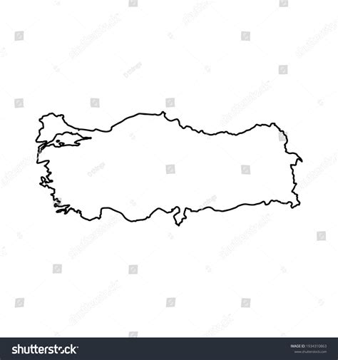 Outline Map Turkey White Background Vector: เวกเตอร์สต็อก (ปลอดค่า ...