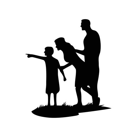 family silhouette design. mother, father and son icon sign and symbol ...