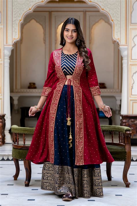 Jaipurite Printed Top & Skirt with Shrug – Jaipurite corporation