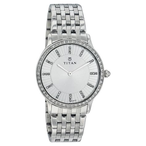 Buy Online Titan Quartz Analog Silver Dial Watch for Women - nc9840sm01 ...
