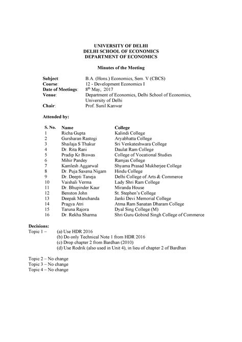 BAH CBCS 12 Development Economics I 5th Sem - UNIVERSITY OF DELHI DELHI ...