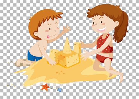 Isolated people at the summer beach | Free Vector