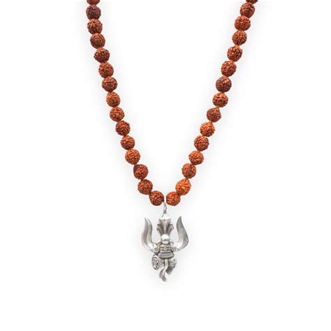 Trishul Rudraksha Silver Pendant Mala – Unniyarcha
