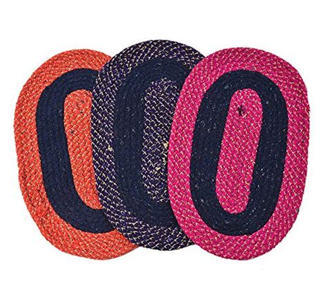 Buy Cotton Floor, Round Door Mat (Multicolour) - Pack of 3, Grey Online ...