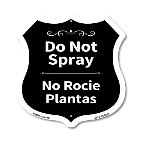 Do Not Spray Bilingual English / Spanish (5 Pack) 12 inch X 12 inch ...
