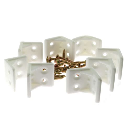 8pcs 4-Hole L Shape Plastic Corner Bracket Right Angle Furniture Corner ...