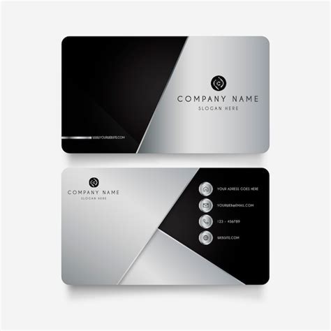 Modern business card with metal shapes | Free Vector